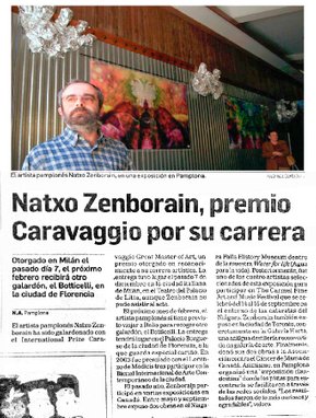Premio Caravaggio a Natxo Zenborain en Milan Italia
