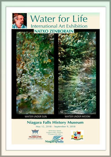 Cartel Exposición Canada Niagara con las obras de Arte de Natxo Zenborain